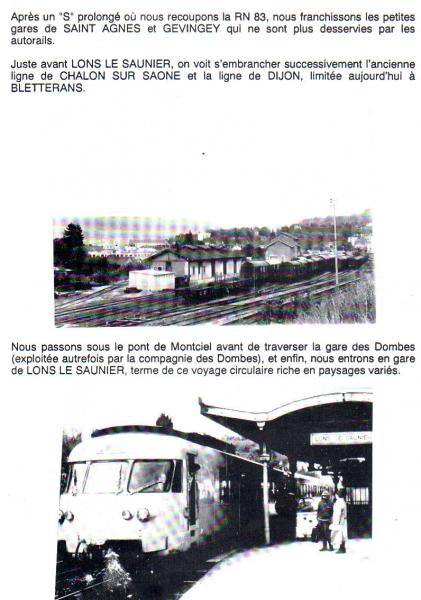 Gare de Lons-le-saunier terminus du voyage en train vapeur
