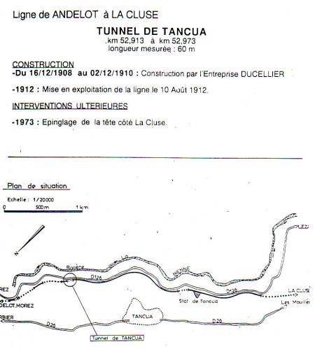                  Tunnel de Tancua  longueur 60 m