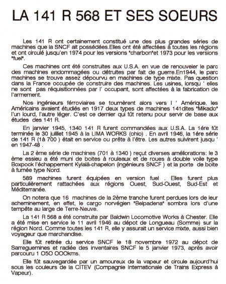                              La 141 R 568 et ses soeurs