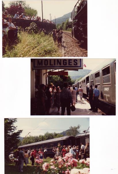 Arrivée en gare de Molinges à la fête du Haut Jura avec plus de trois heures de retard