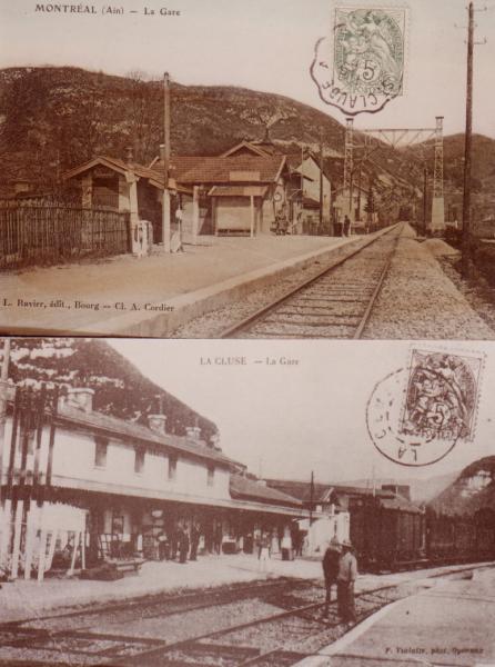                 Gare de Montréal. Gare de La Cluse. Ain