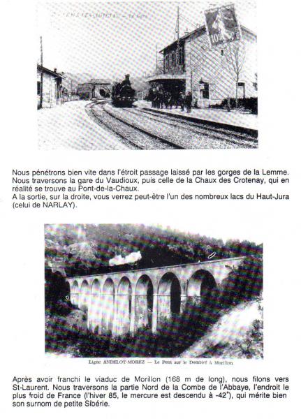 La gare de Chaux-des-Crotenay  alt 712m  Le Viaduc sur le Dombief
