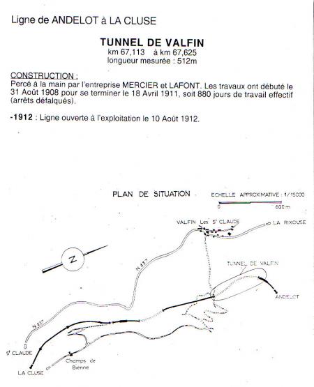                     Tunnel de Valfin  longueur 512m