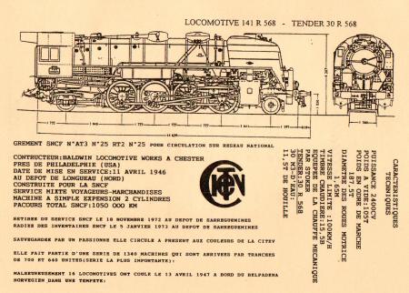               Locomotive 141 R 568- Tender 30 R 568