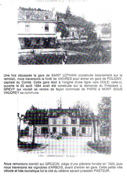  Gare de Saint Lothain Jura  Gare d'Arbois Ville du célébre savant jurassien PASTEUR