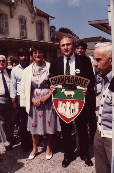 Bapteme de la 141R 568  juillet 1985  par Monsieur le Maire de Champagnole M. Charopin