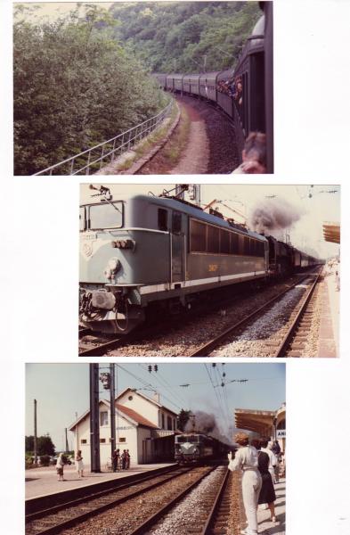 Arrivée de la 141 R 568 en Gare d' Andelot-en-Montagne Jura remorqué par une BB 25691 1985