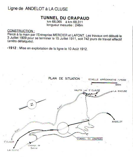                  Tunnel du Crapaud longueur 246m
