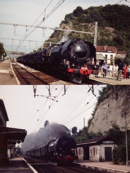 Voyage Lons-le-Saunier  Evian 1989. Gare de Culoz.Gare de Seyssel Corbonod.