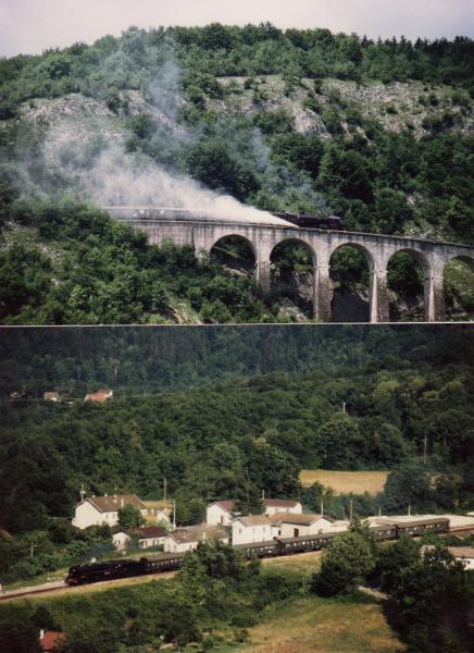 Tour du Jura 1993 Viaduc de Morez extraction de  vapeur. Cize-Bolozon
